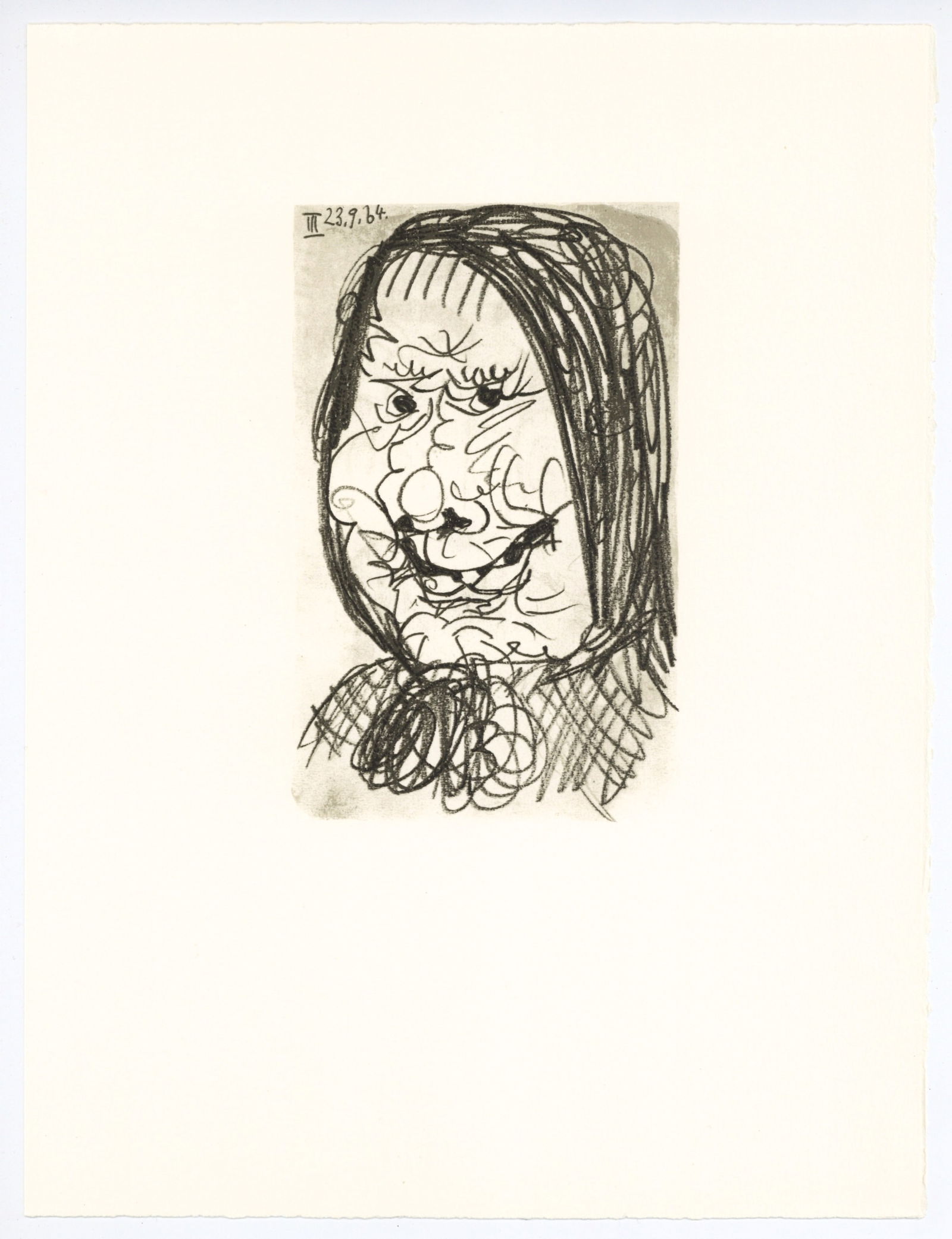 Pablo Picasso lithograph "Le Gout du Bonheur": Title: Pablo Picasso lithograph "Le Gout du Bonheur" Description: Medium: lithograph (after the drawing). This Picasso lithograph from the "Le Gout du Bonheur" portfolio (the French title translates