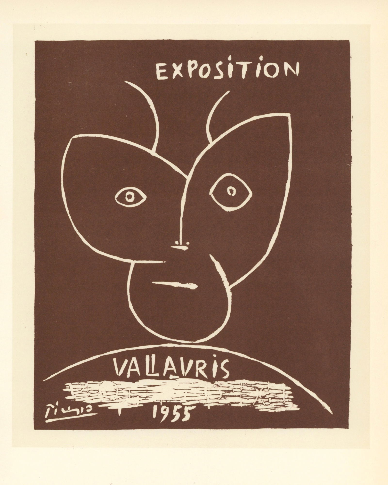 Pablo Picasso lithograph poster "Exposition Vallauris": Title: Pablo Picasso lithograph poster "Exposition Vallauris" Description: Medium: lithograph (after the original lithograph poster). During the late 1940's and throughout the 1950's, Picasso created