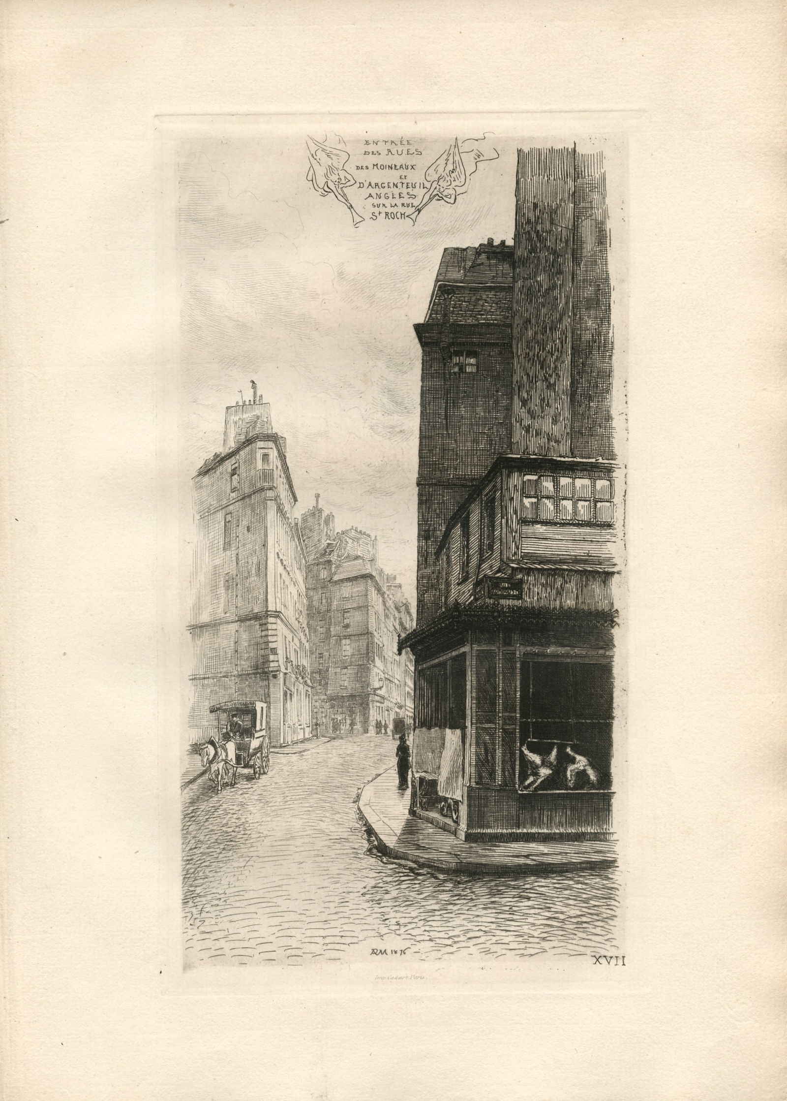 Adolphe Martial-Potemont original etching "Angles sur la Rue St. Roch, Paris" (1 of 1)