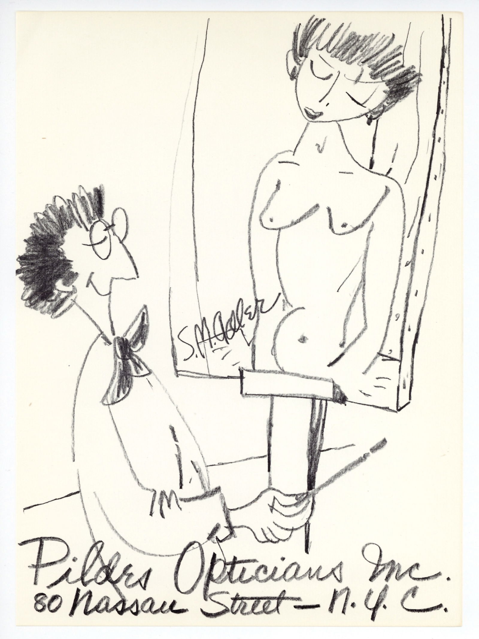 Samuel M. Adler original lithograph: Title: Samuel M. Adler original lithograph Description: Medium: original lithograph. This lithograph was printed in 1957 for the "Improvisations" portfolio, published by the Artists Equity