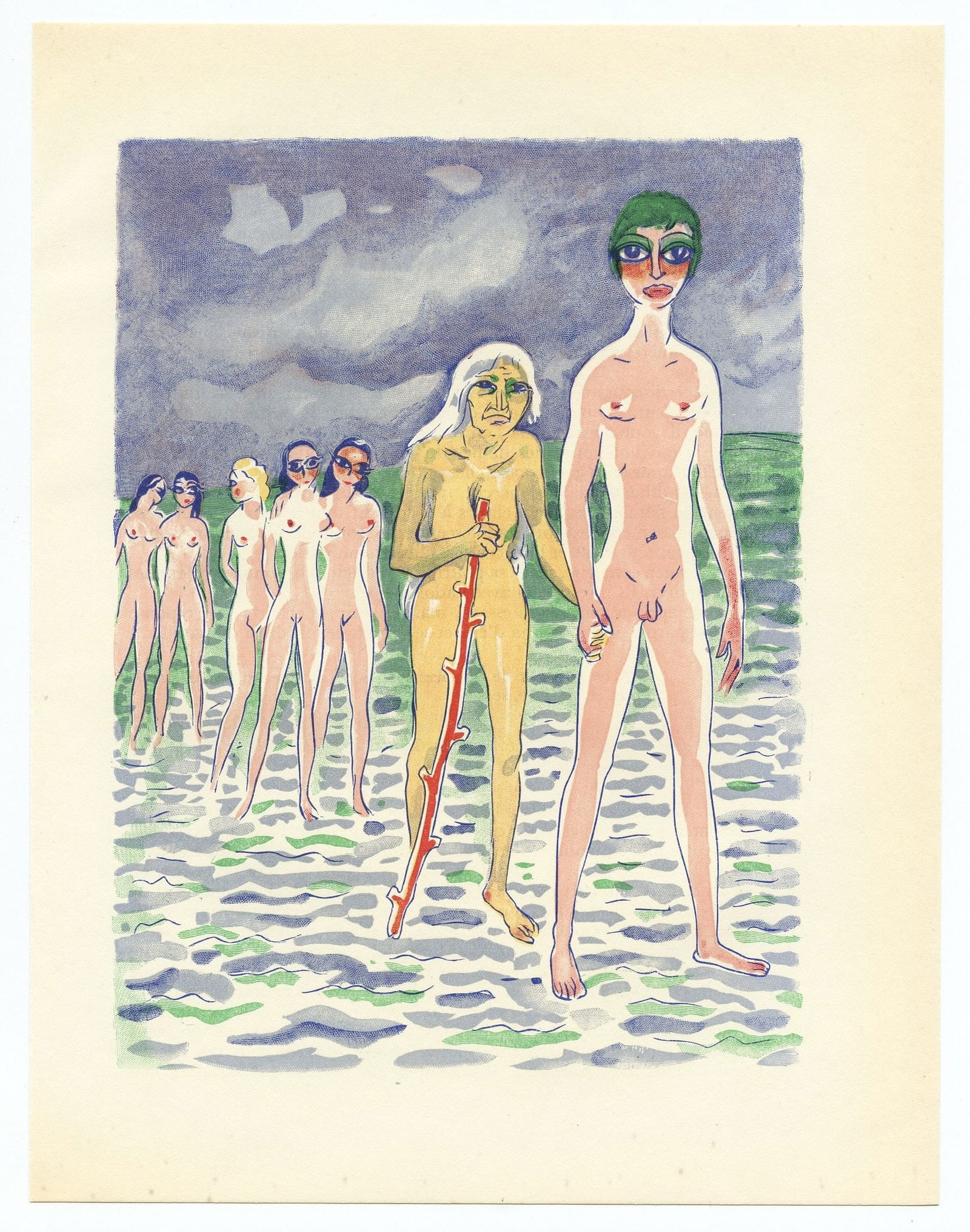 Kees van Dongen engraving for "Mille Nuits": Title: Kees van Dongen engraving for "Mille Nuits" Description: Medium: wood engraving (after the watercolor). Printed in Paris in 1955 at the atelier Coulouma for "Mille nuits et une nuit" (1001