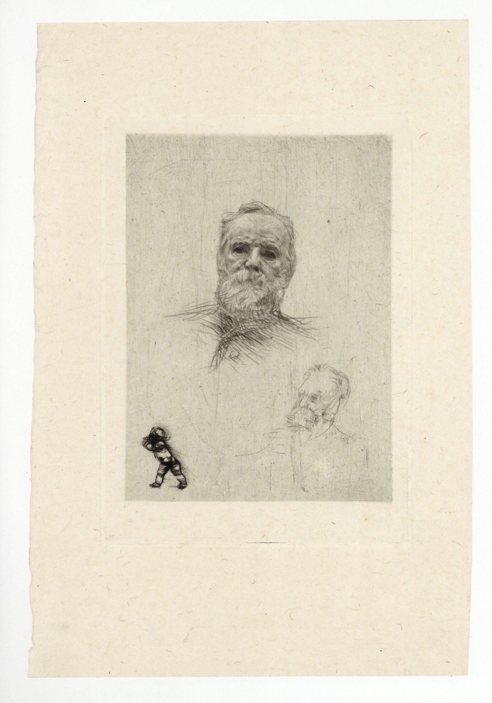 Auguste Rodin "Victor Hugo de face" original drypoint - proof on china paper (1 of 1)
