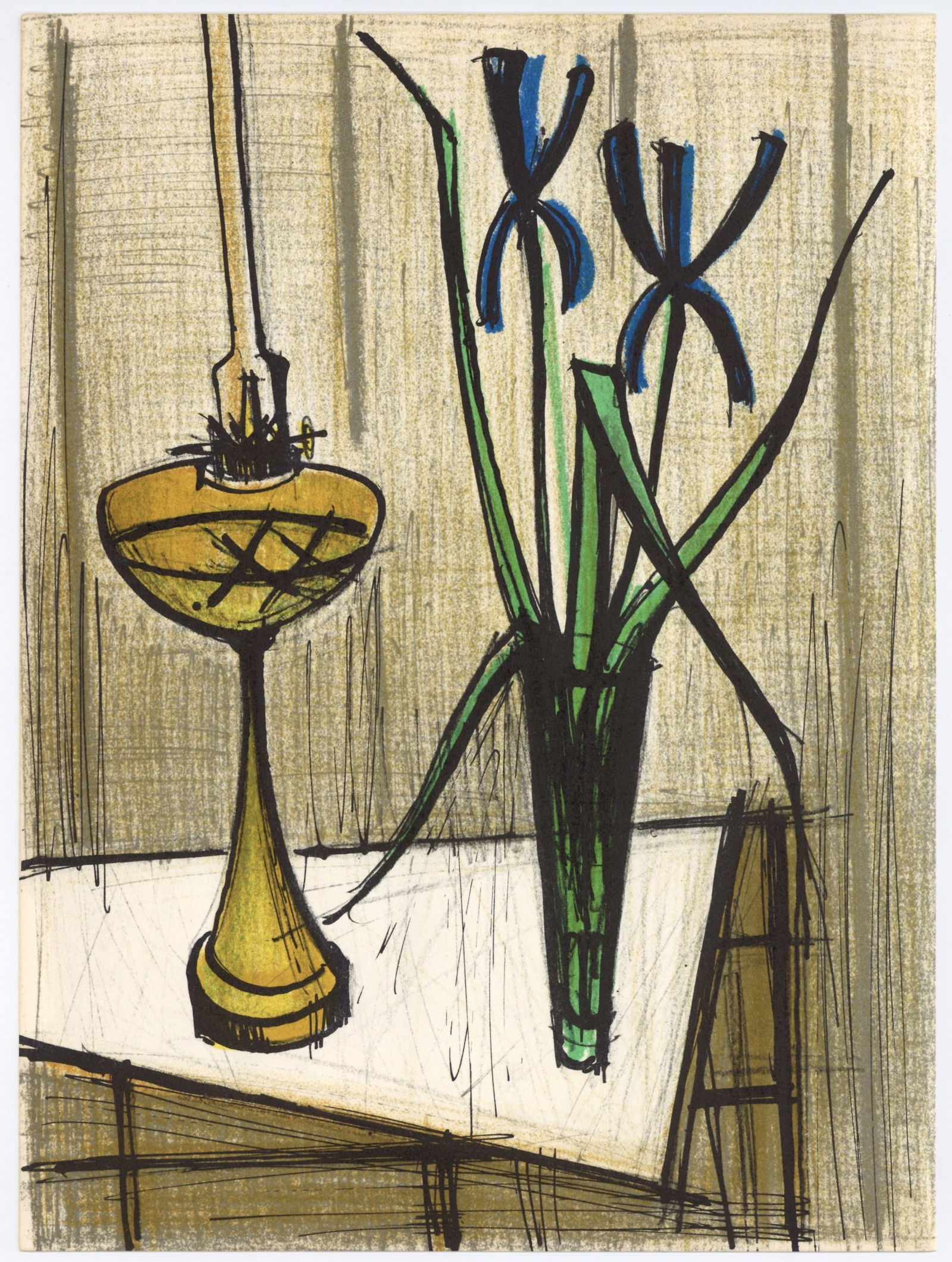 Bernard Buffet original lithograph "Nature morte aux iris" (1 of 1)