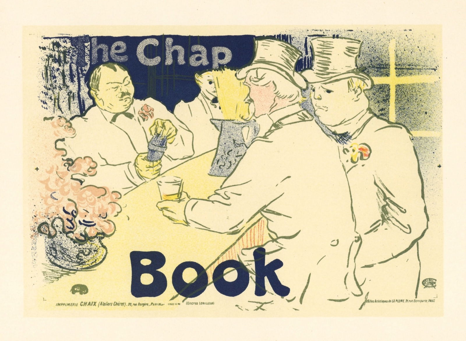 Toulouse-Lautrec lithograph poster "The Chap Book": Title: Toulouse-Lautrec lithograph poster "The Chap Book" Description: Medium: lithograph (after the poster). Printed in Paris in 1950 by Mourlot Freres on Renage paper, this multi-stone color