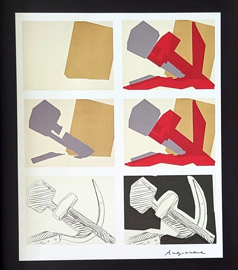 ANDY WARHOL + SIGNED 1984 "SICKLE & HAMMER" PRINT MOUNTED & FRAMED - 2