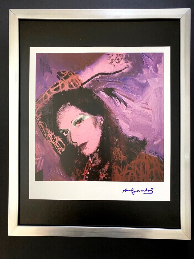 ANDY WARHOL + SIGNED 1984 DIANE VON FURSTENBERG PRINT MOUNTED & FRAMED (1 of 4)