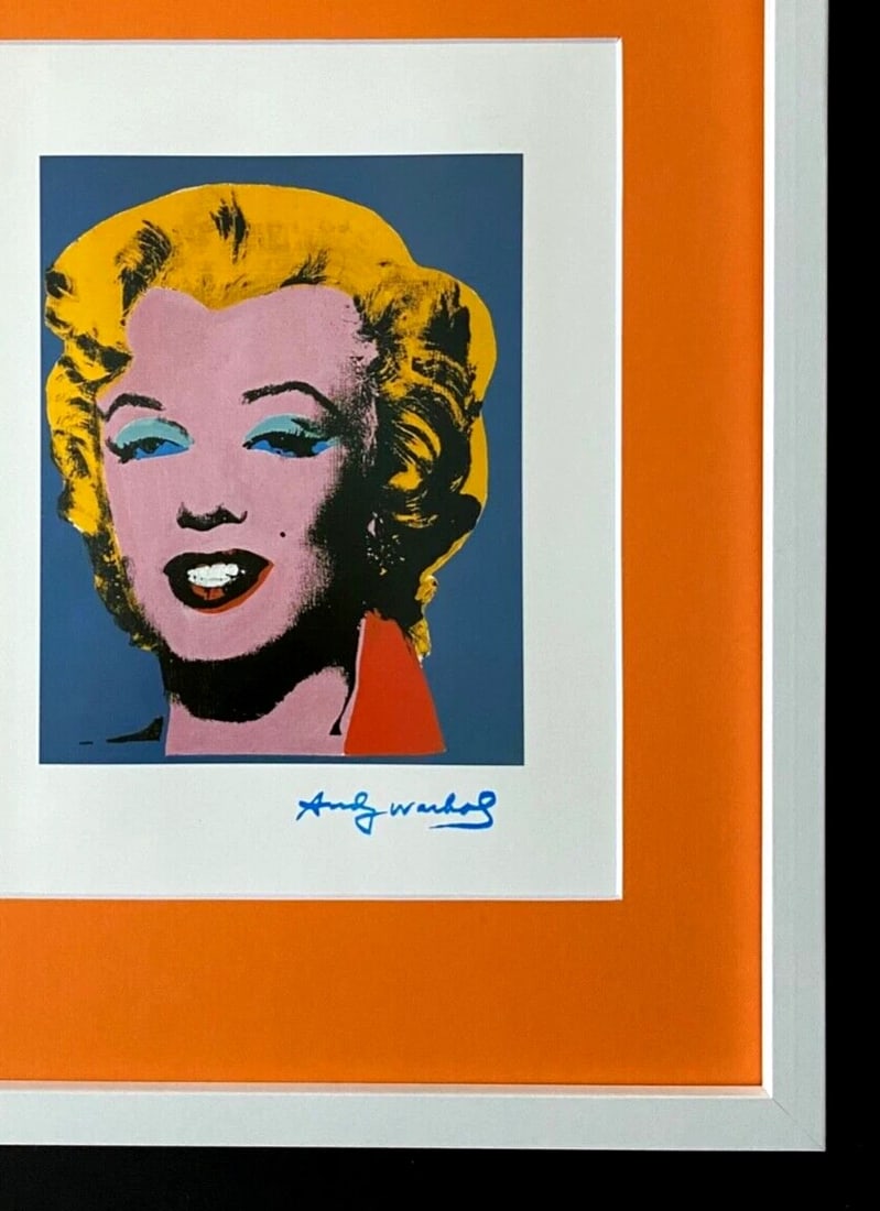 ANDY WARHOL RARE 1984 SIGNED MARILYN MONROE PRINT MATTED AND FRAMED - 2