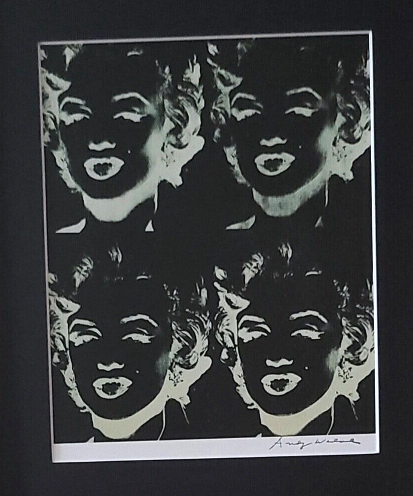 ANDY WARHOL + STUNNING 1980's SIGNED + 4 MARILYN MONROE + PRINT MATTED & FRAMED - 2