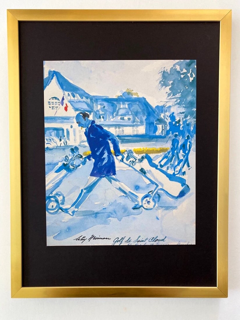LEROY NEIMAN + GOLF IN FRANCE + CIRCA 1990'S + SIGNED PRINT FRAMED: Title:LEROY NEIMAN + GOLF IN FRANCE + CIRCA 1990'S + SIGNED PRINT FRAMED Description:We have for Sale this LEROY NEIMAN AWESOME 1990'S PRINT ON PAPER " GOLF IN FRANCE " FACSIMILE SIGNED IN INK FULL OF