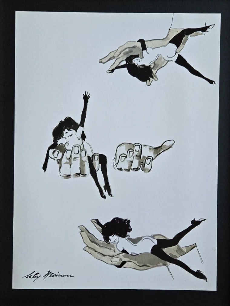 LEROY NEIMAN I'm in your hand Playboy Femlin CIRCA 1990'S SIGNED PRINT FRAMED - 2