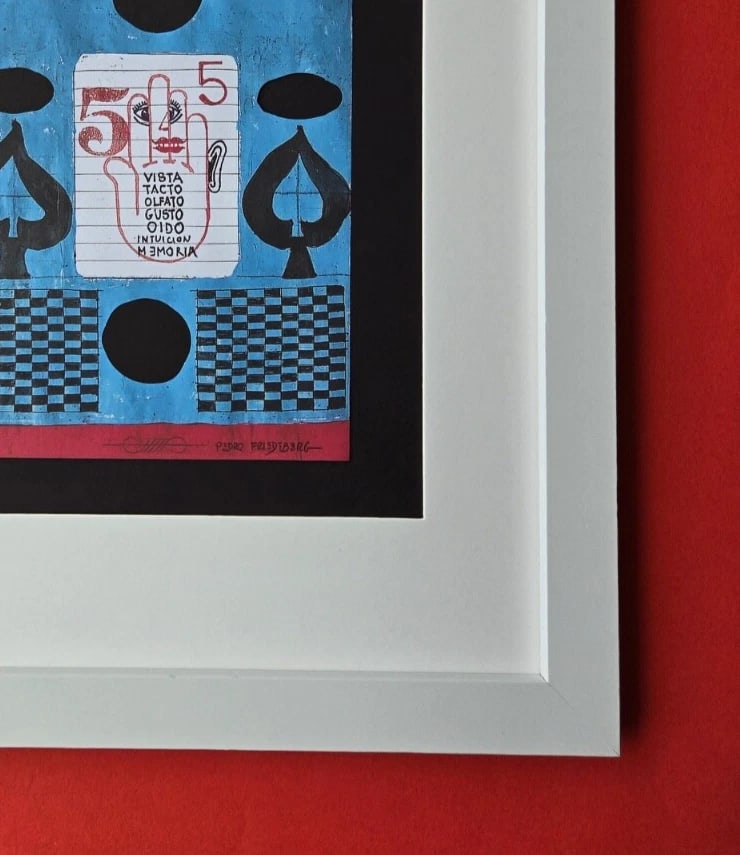 Pedro Friedeberg – Playing Card 5 | Framed Mexican Signed Print - 3