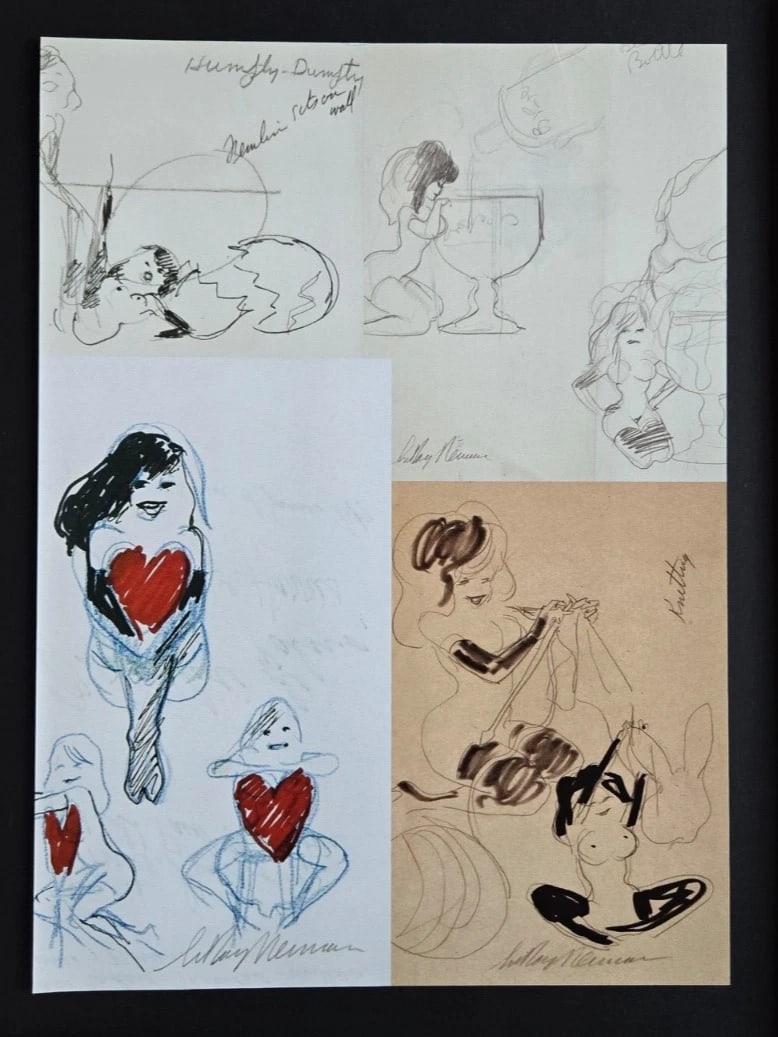LEROY NEIMAN My Playboy Femlin Sketches CIRCA 1990'S SIGNED PRINT FRAMED - 2