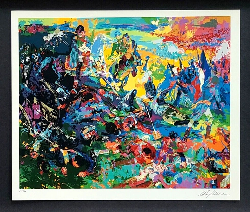 LEROY NEIMAN + 1980's VINTAGE SIGNED PRINT FRAMED + " NAPOLEON AT WATERLOO " - 2