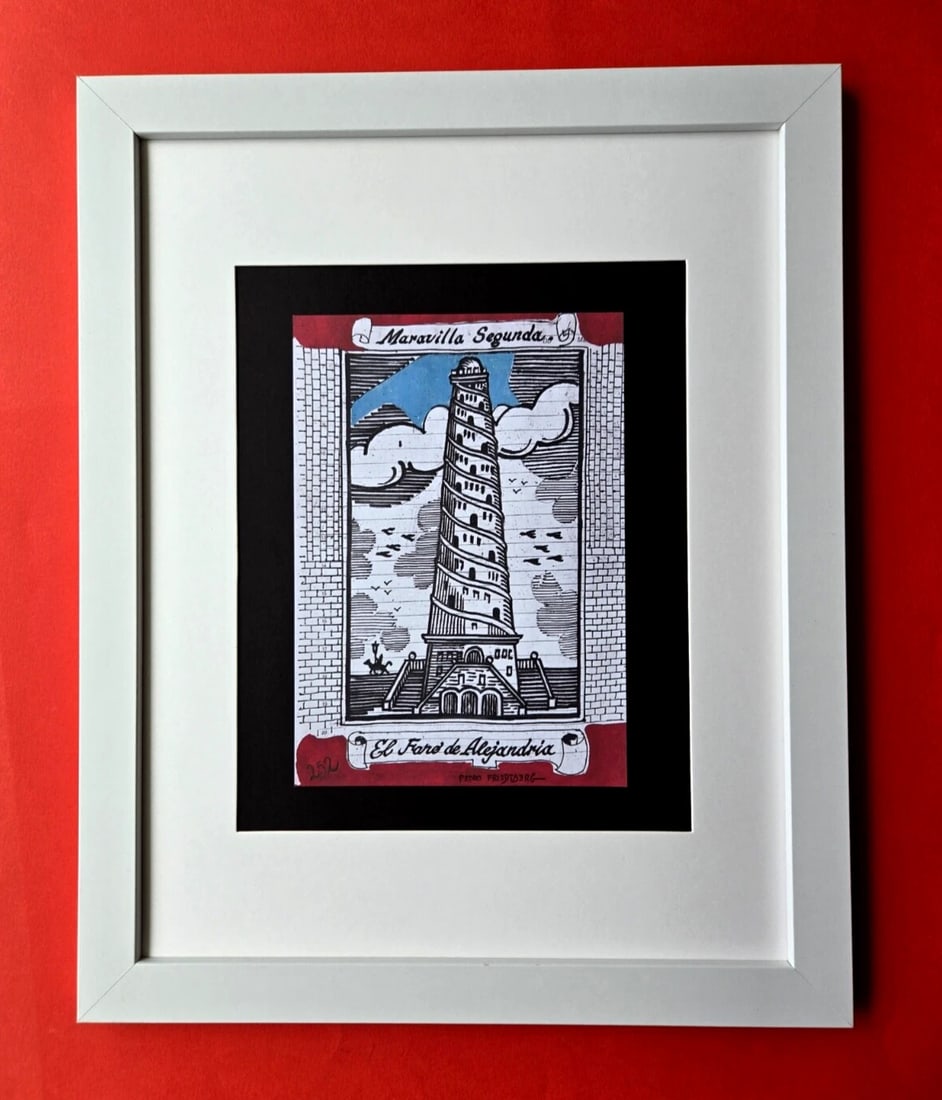 Pedro Friedeberg – Lighthouse of Alexandria | Framed Mexican Signed Print: Title:Pedro Friedeberg – Lighthouse of Alexandria | Framed Mexican Signed PrintDescription:We have for Sale this PEDRO FRIEDEBERG AWESOME PRINT ON PAPER " FARO DE ALEJANDRIA " FACSIMILE SIGNED