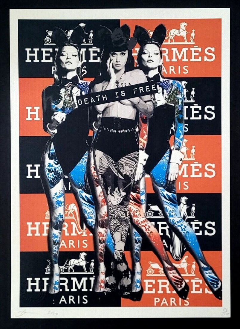 DEATH NYC Hand Signed LARGE Print COA Framed 16x20in Kate Moss Katy Perry Herm - 3