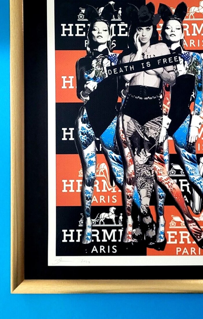 DEATH NYC Hand Signed LARGE Print COA Framed 16x20in Kate Moss Katy Perry Herm - 4