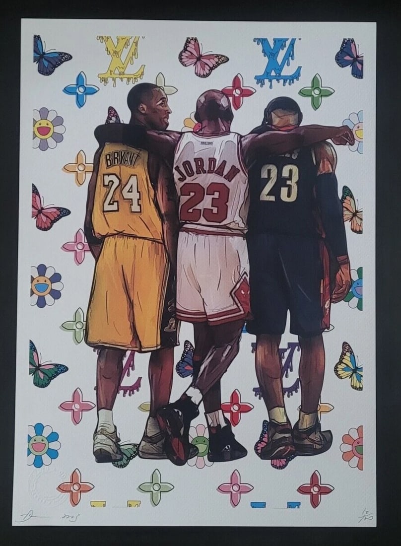DEATH NYC Hand Signed LARGE Print Framed 16x20in COA KOBE JORDAN LEBRON BASKET - 3