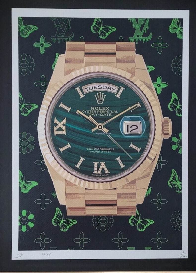 DEATH NYC Hand Signed LARGE Print Framed 16x20in COA ROLEX PRESIDENT POP ART - 3