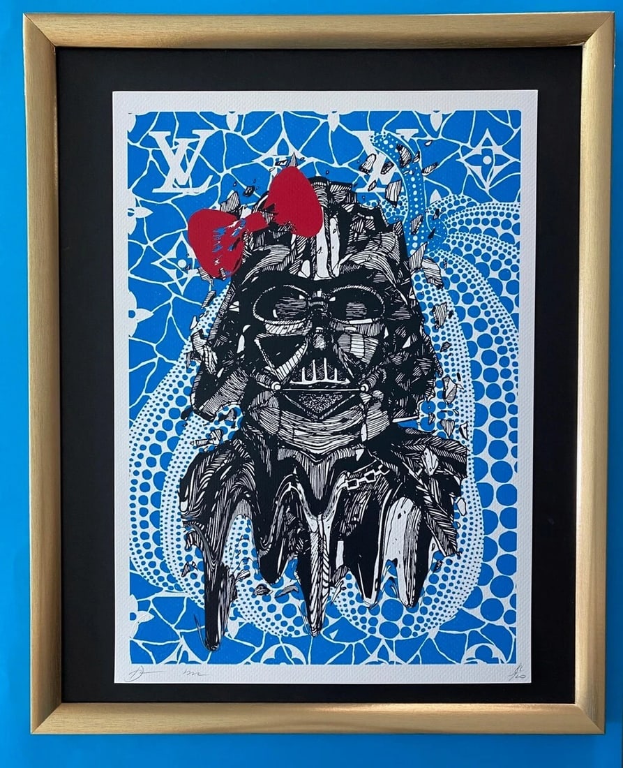 DEATH NYC Hand Signed LARGE Print Framed 16x20in COA DARTH VADER YAYOI KUSAMA: Title:DEATH NYC Hand Signed LARGE Print Framed 16x20in COA DARTH VADER YAYOI KUSAMA Description:This is a Stunning and Scarce 100% Authentic New Print by Death NYC " DARTH VADER " Hand Signed and Numb