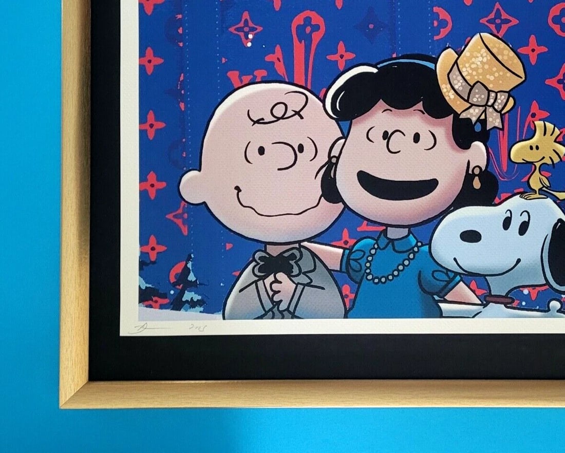 DEATH NYC Hand Signed LARGE Print COA Framed 16x20in The Peanuts Snoopy LV - 4