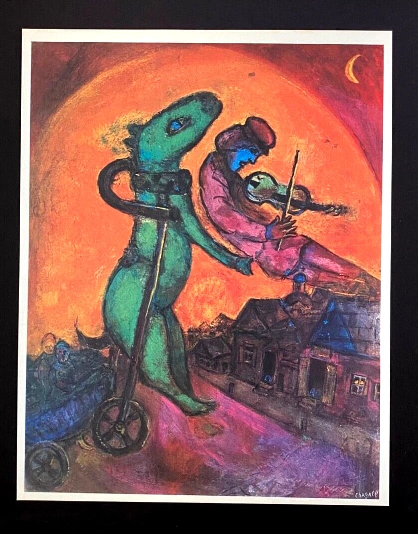 MARC CHAGALL + 1973 BEAUTIFUL SIGNED PRINT FRAMED + BEAUTIFUL ! - 2
