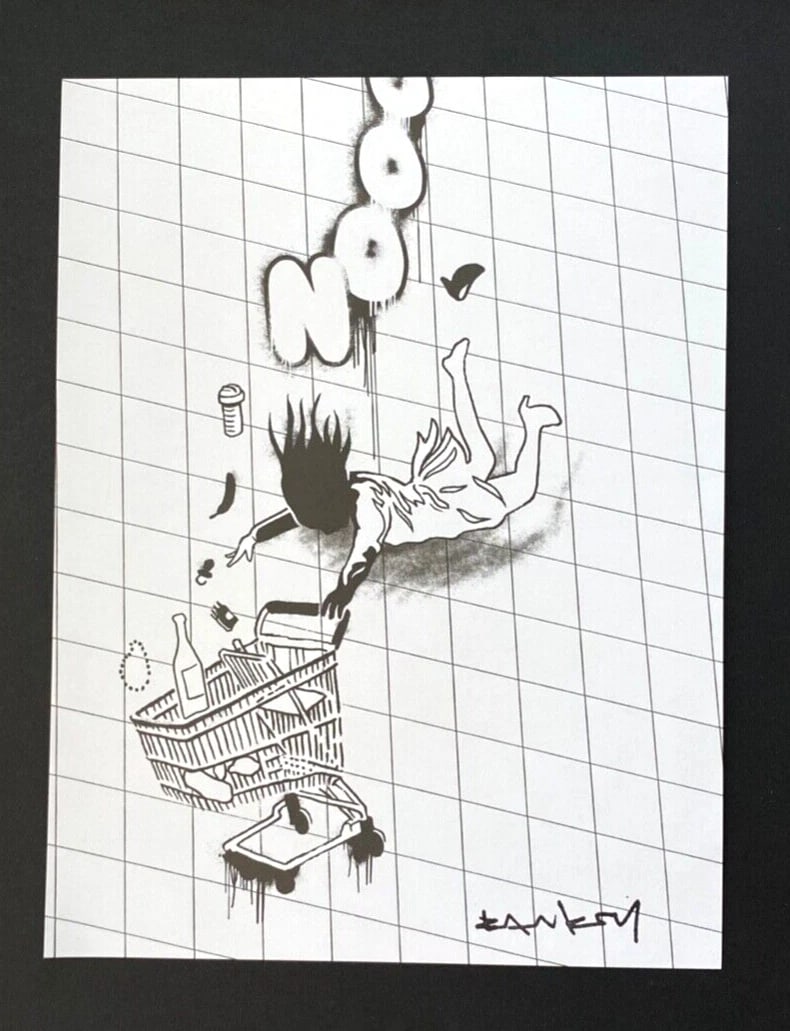 BANKSY + SIGNED NOOO PRINT FRAMED - 2