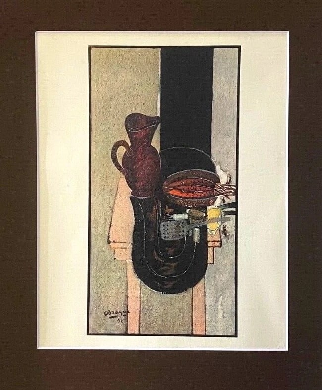 GEORGES BRAQUE + 1948 AWESOME SIGNED PRINT + COA + MATTED 11 X 14 - 2