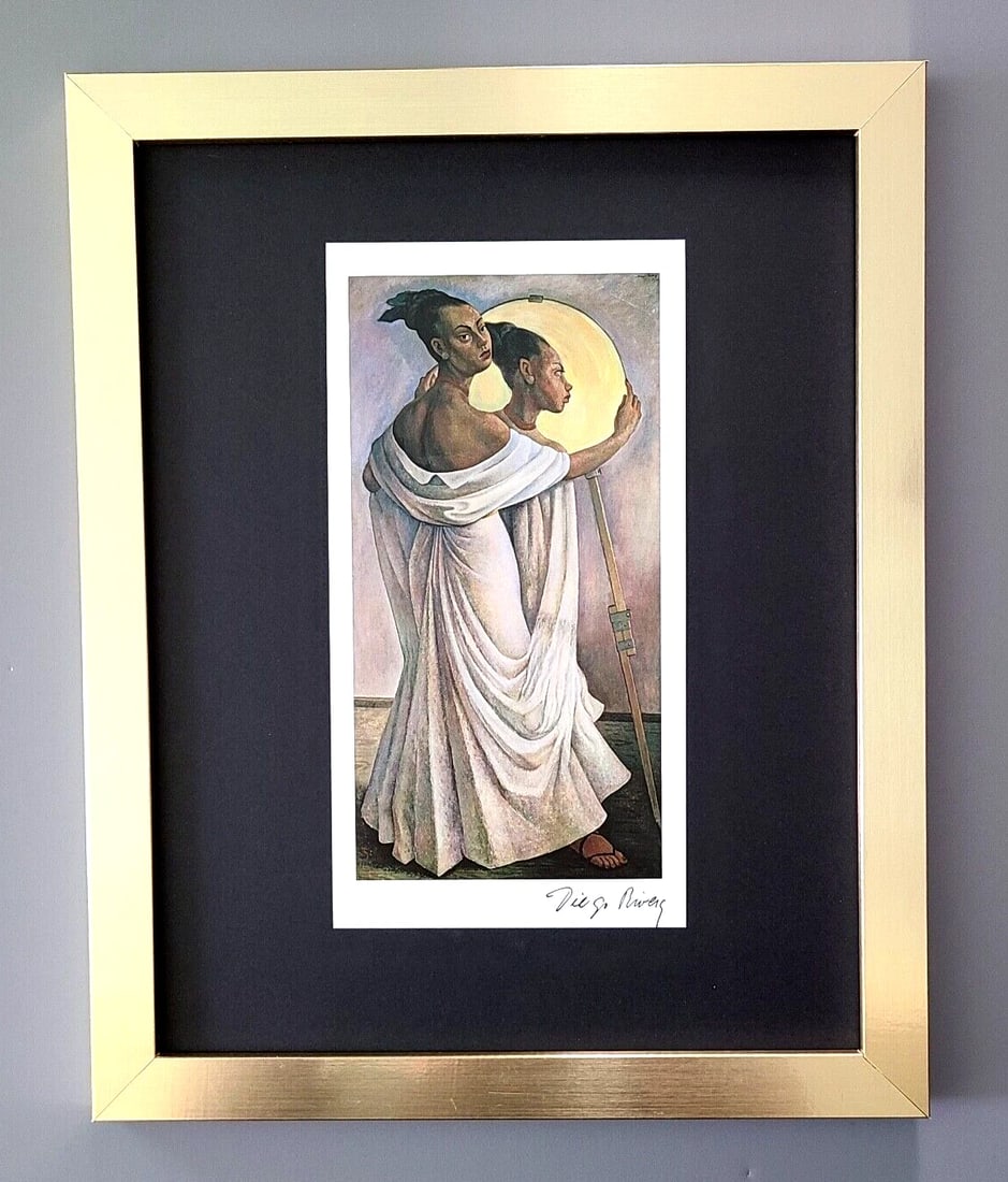 DIEGO RIVERA | VINTAGE BEAUTIFUL PRINT from MEXICO + 14x11in. + FRAMED (1 of 3)