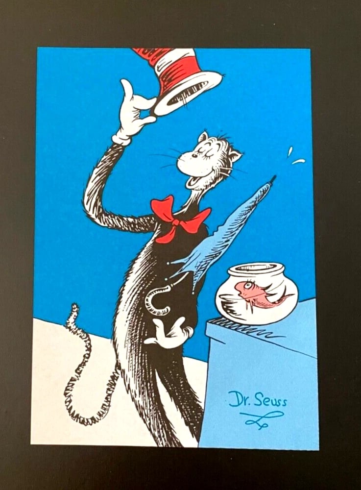 DR. SEUSS + SIGNED " CAT IN THE HAT " PRINT FRAMED - 2