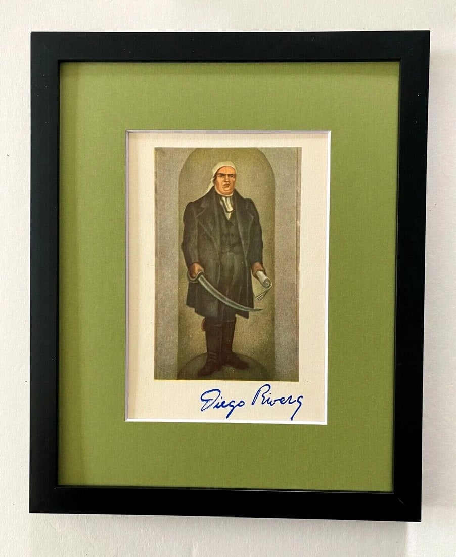 DIEGO RIVERA + ORIGINAL 1946 + SIGNED VINTAGE PRINT + MORELOS + MATTED (1 of 4)