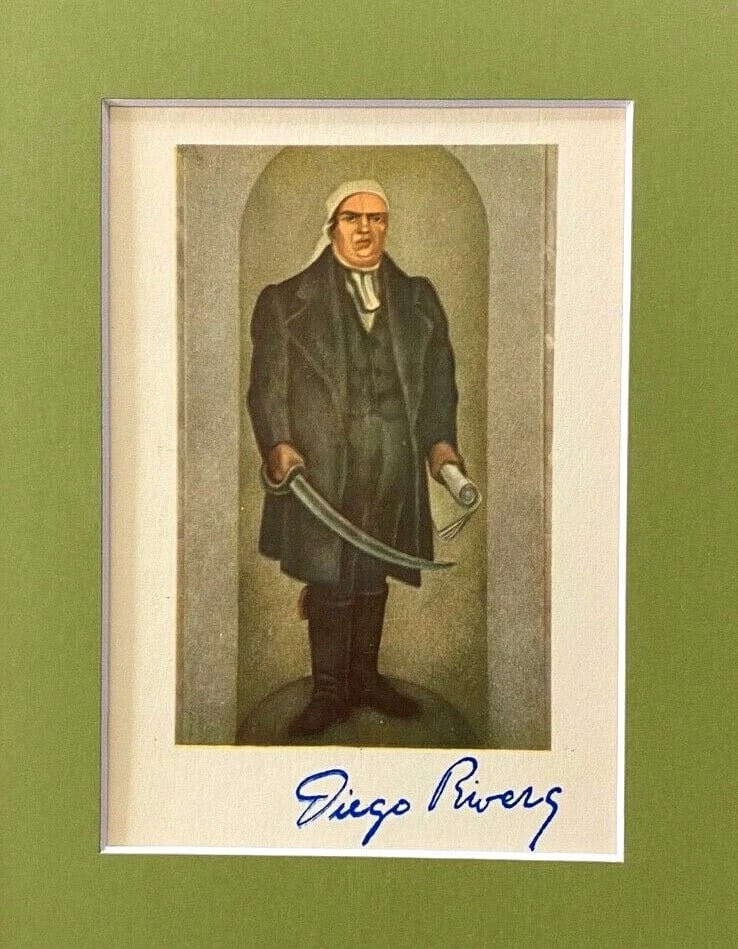 DIEGO RIVERA + ORIGINAL 1946 + SIGNED VINTAGE PRINT + MORELOS + MATTED - 2