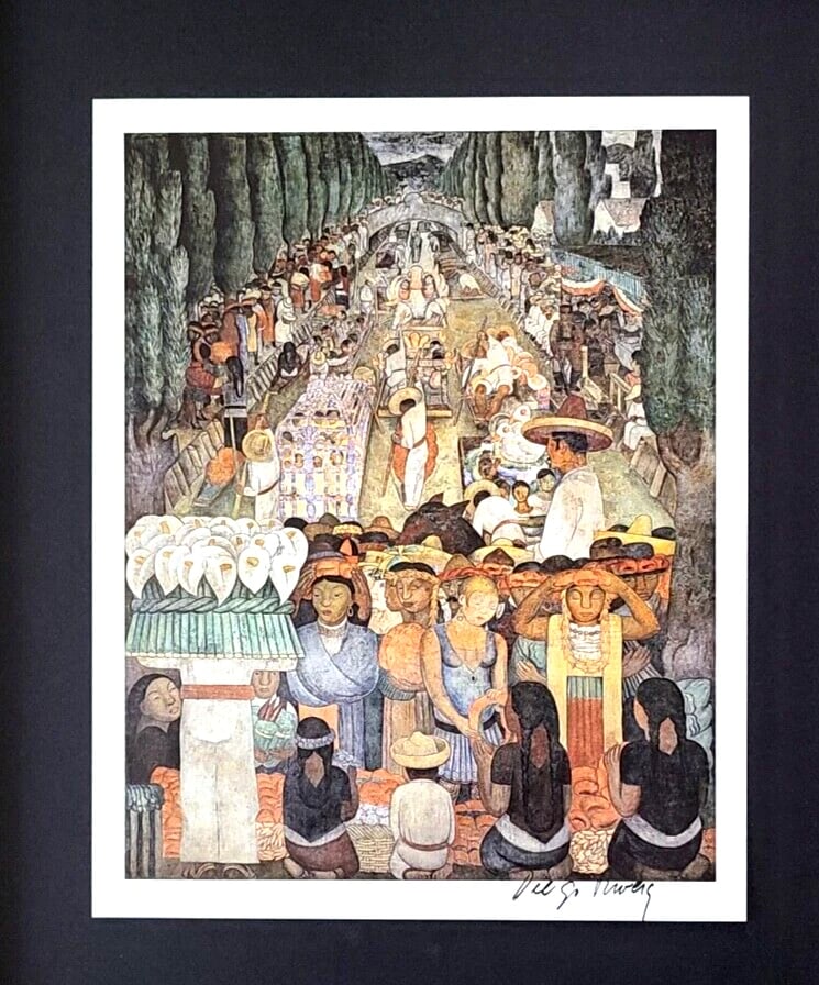 DIEGO RIVERA | VINTAGE BEAUTIFUL PRINT from MEXICO + 14x11in. + FRAMED - 2