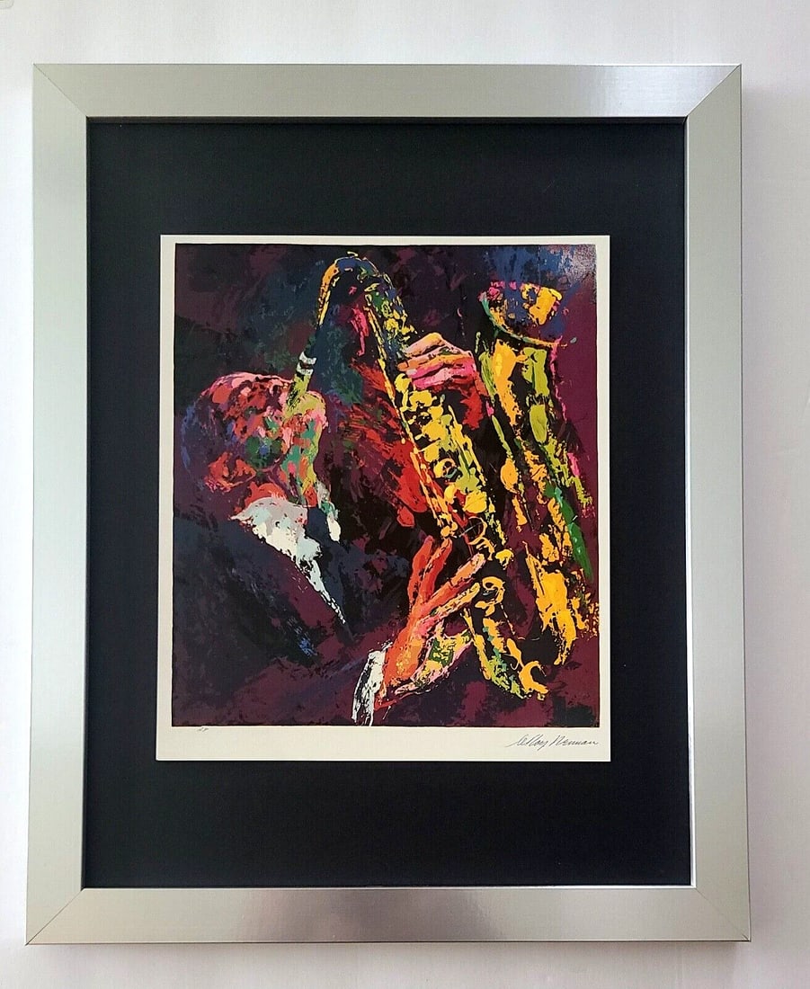 LEROY NEIMAN + SAX MUSIC + CIRCA 1990'S + SIGNED PRINT FRAMED (1 of 3)