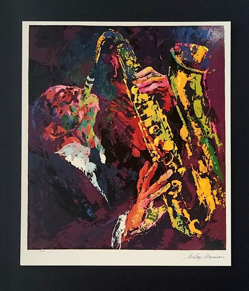 LEROY NEIMAN + SAX MUSIC + CIRCA 1990'S + SIGNED PRINT FRAMED - 2