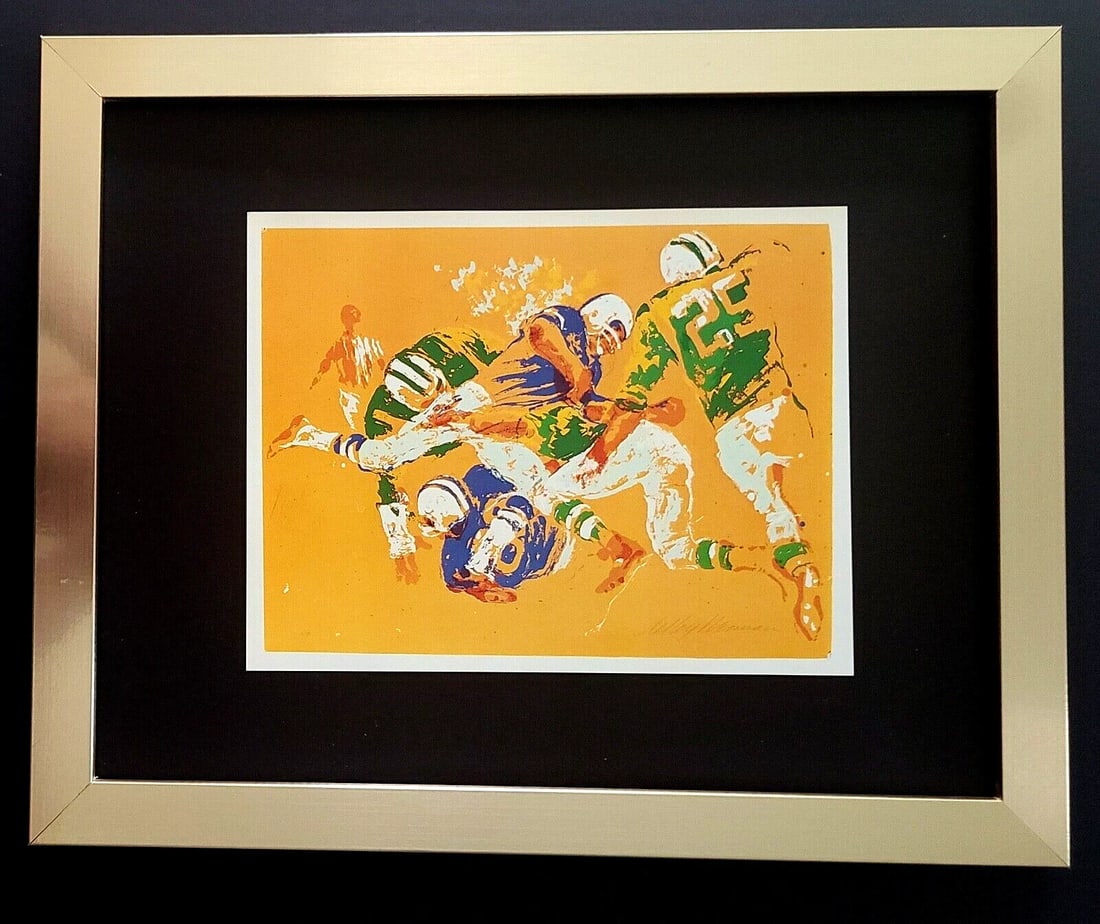 LEROY NEIMAN + FOOTBALL + CIRCA 1990'S + SIGNED PRINT FRAMED (1 of 3)