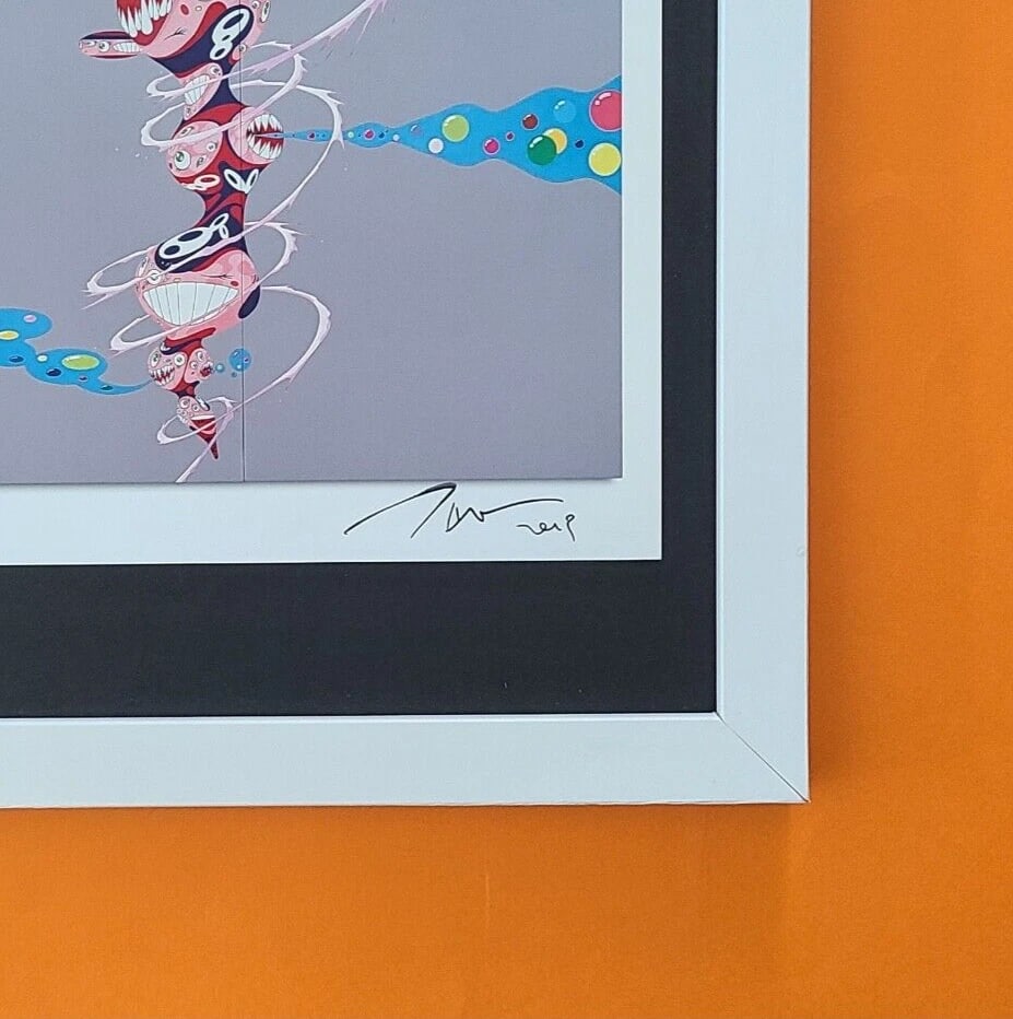 TAKASHI MURAKAMI + AWESOME SIGNED ART PRINT FROM JAPAN + WITH NEW FRAME 14x11in. - 3