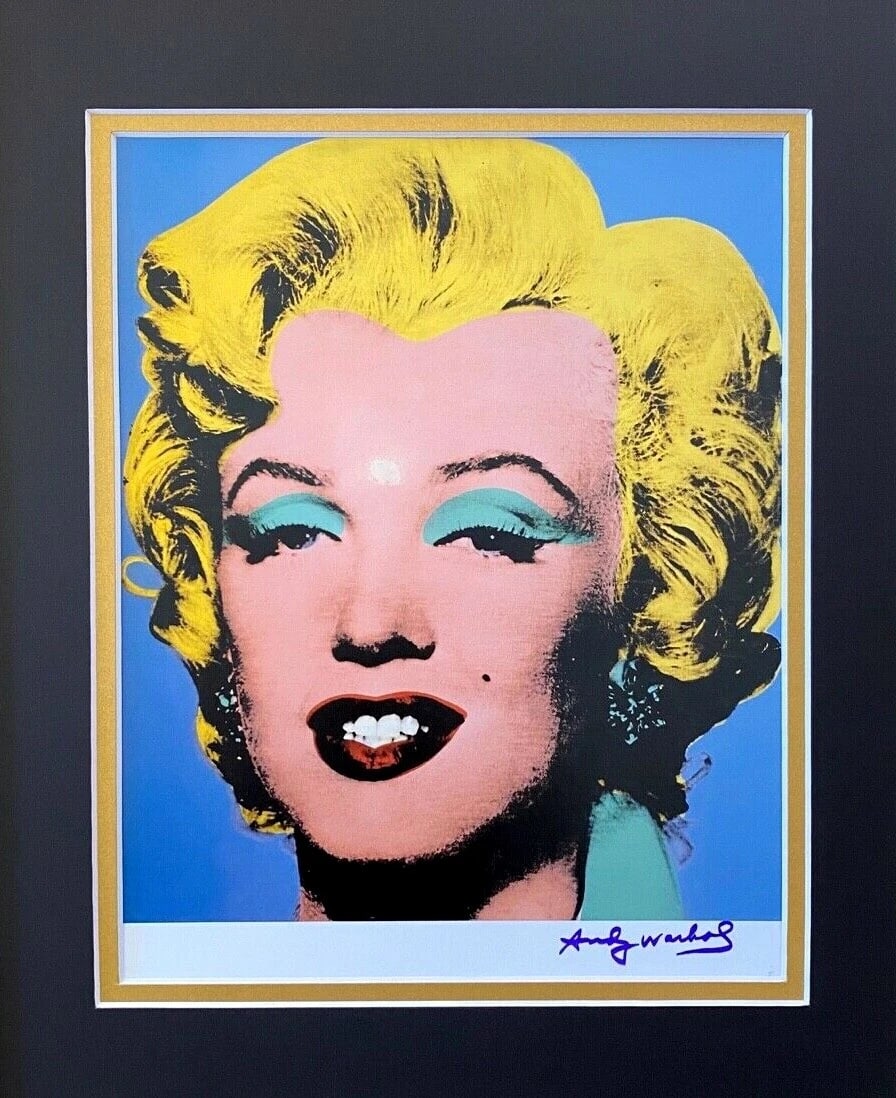 ANDY WARHOL GORGEOUS 1984 SIGNED MARILYN MONROE PRINT MATTED & FRAMED - 2