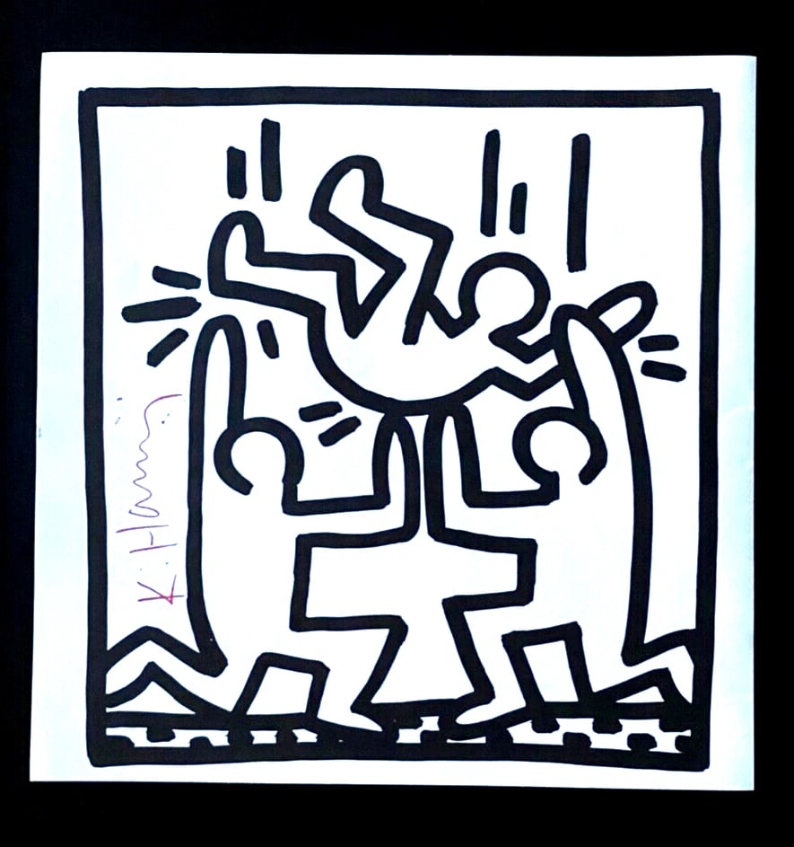 KEITH HARING + SIGNED VINTAGE PRINT FRAMED - 2