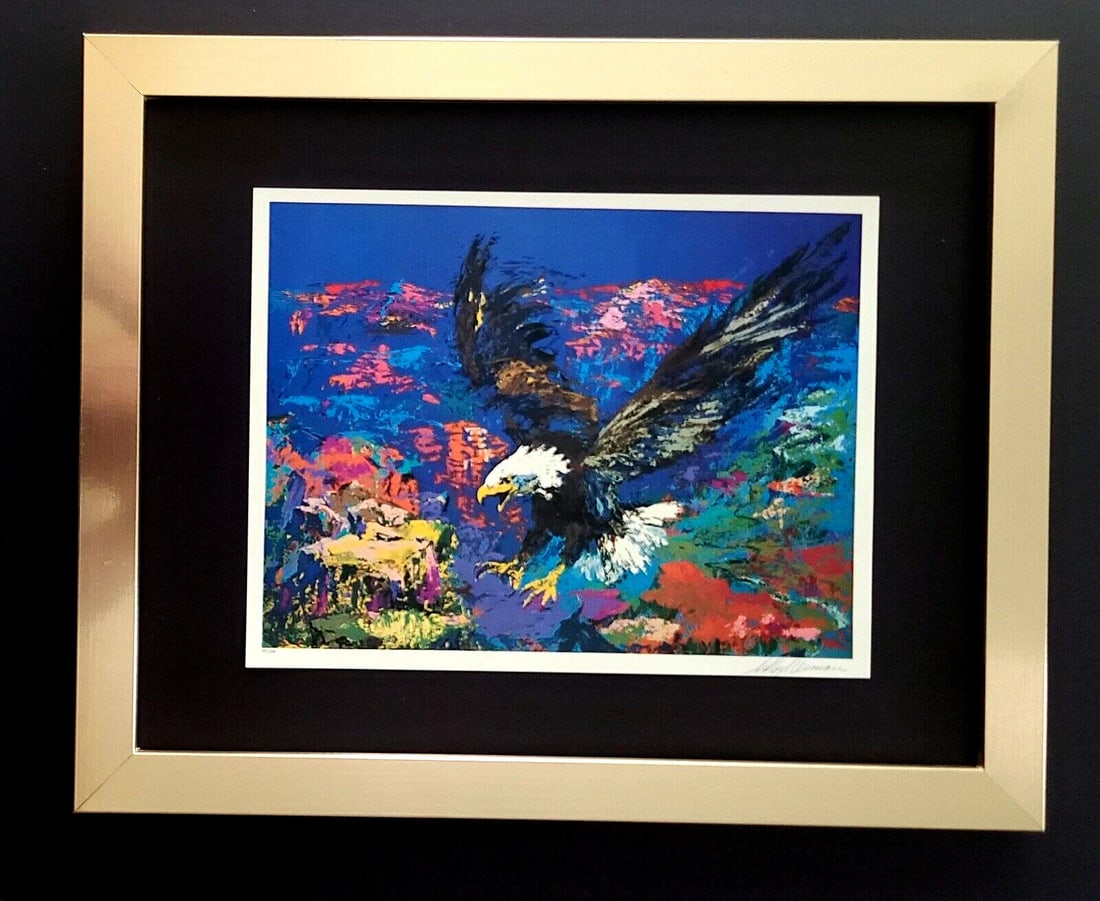LEROY NEIMAN + EAGLE + CIRCA 1990'S + SIGNED PRINT FRAMED ! (1 of 3)