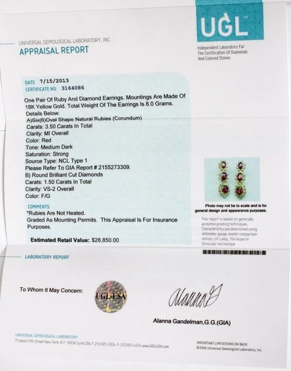 GIA Certified 67.20ct No Heat Ruby Diamond Necklace Bracelet Earrings ** - 5