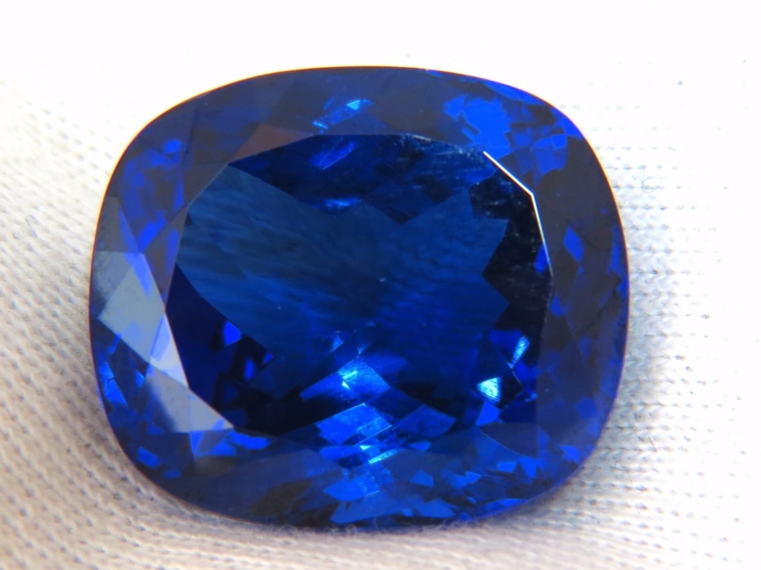 GIA Certified 62.60ct Natural Blue Cushion Cut Tanzanite Magnificent+ - 6