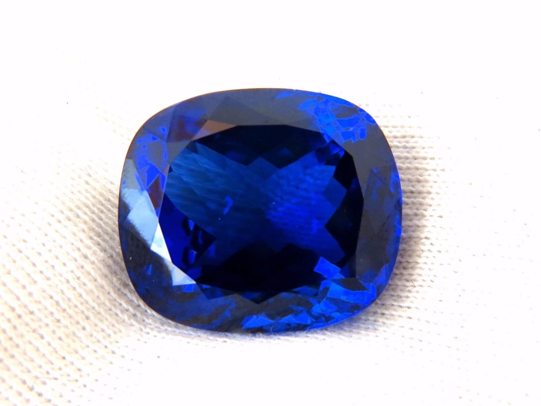 GIA Certified 62.60ct Natural Blue Cushion Cut Tanzanite Magnificent+ - 7