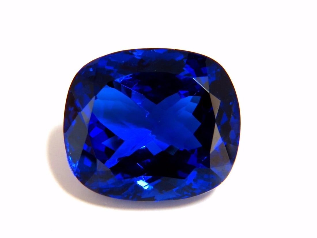 GIA Certified 62.60ct Natural Blue Cushion Cut Tanzanite Magnificent+ - 8