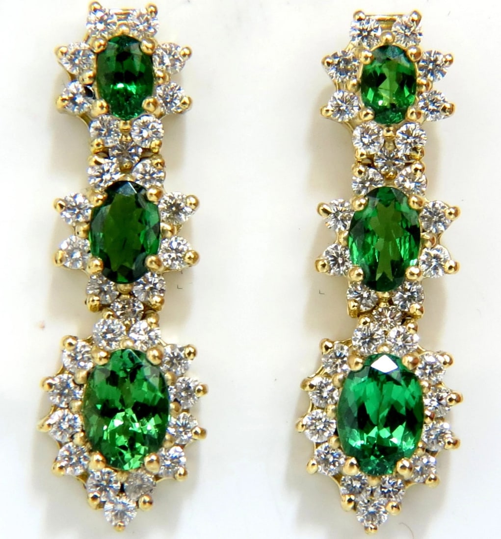 70ct Natural Tsavorites Necklace Earrings Bracelet Suite 18kt 10058 ** - 7