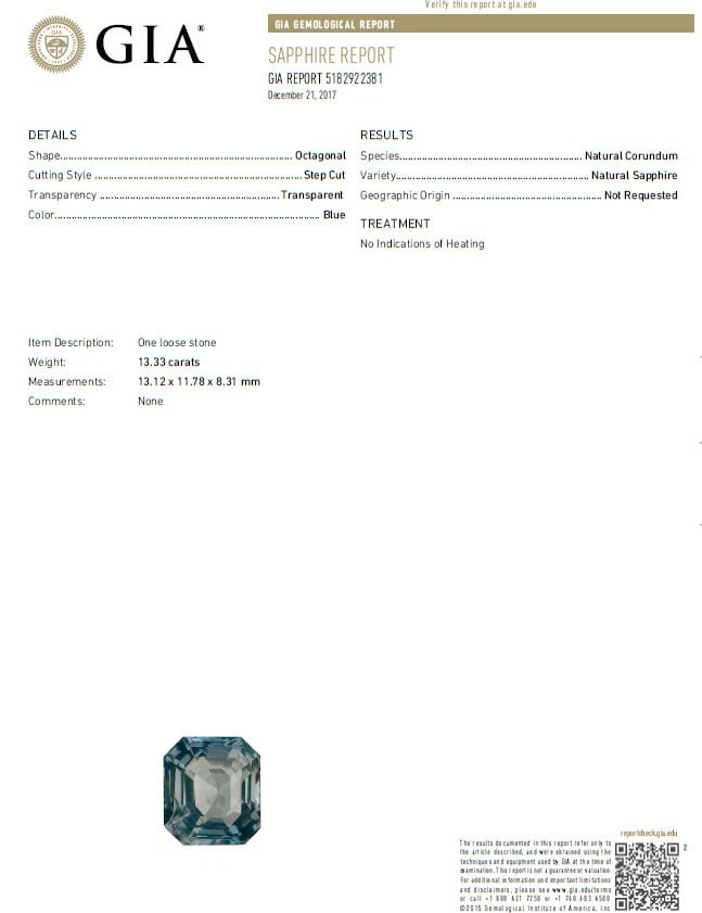 GIA Certified 13.33ct Natural No Heat Sapphire Diamond Ring Unheated 14 Karat - 3