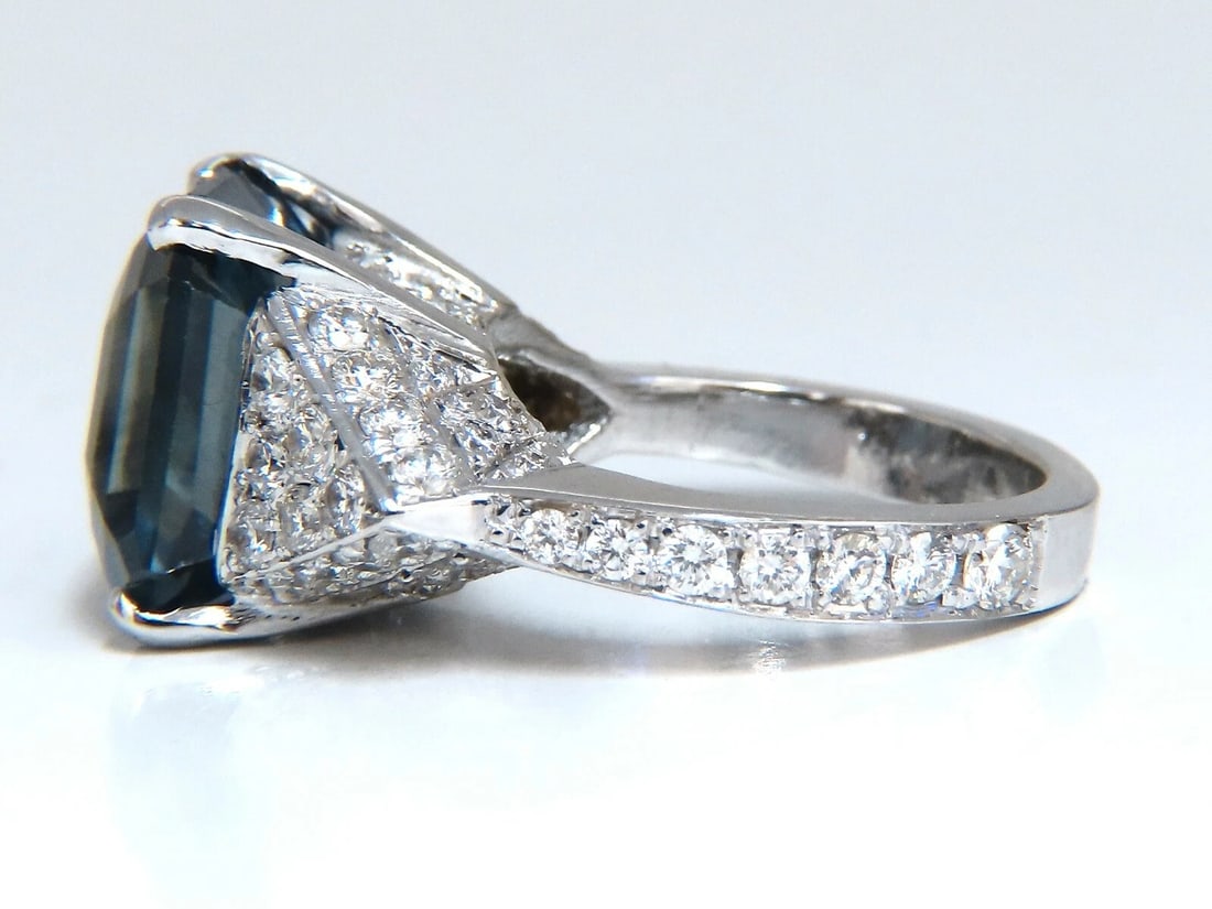 GIA Certified 13.33ct Natural No Heat Sapphire Diamond Ring Unheated 14 Karat - 6