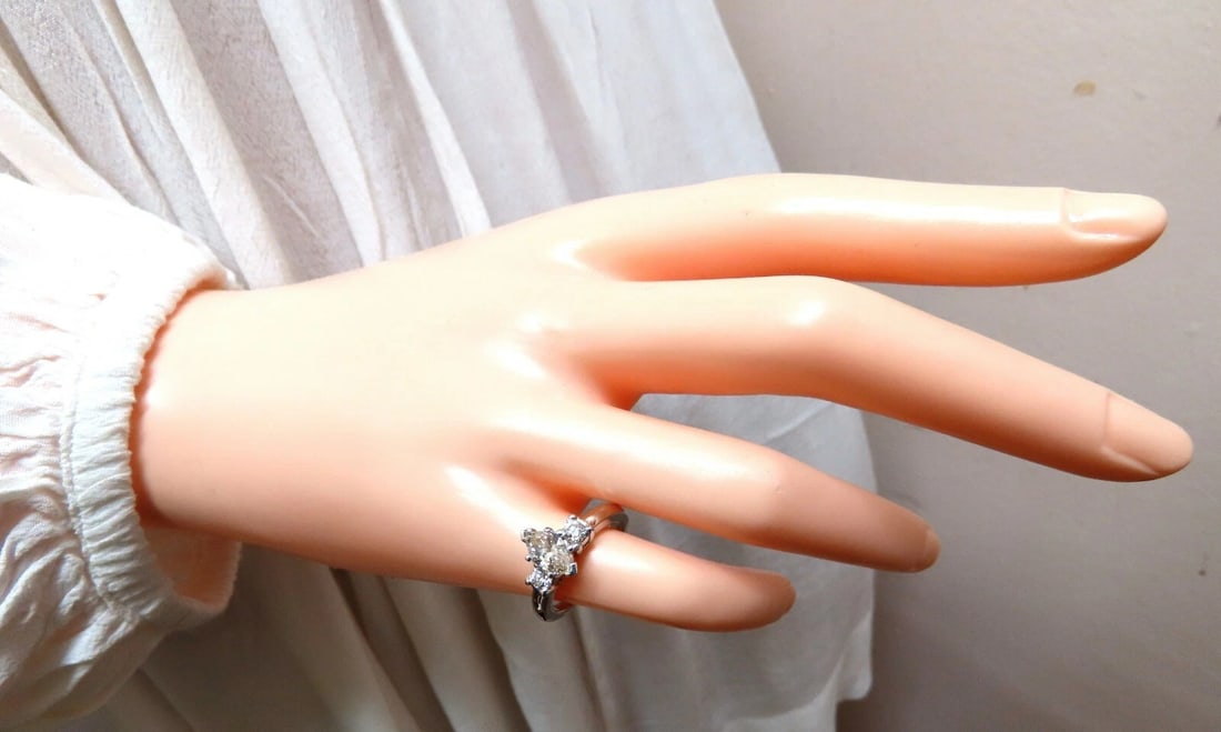 1.00ct Natural Marquise Diamond Ring 14 Karat Gold Classic Three - 6