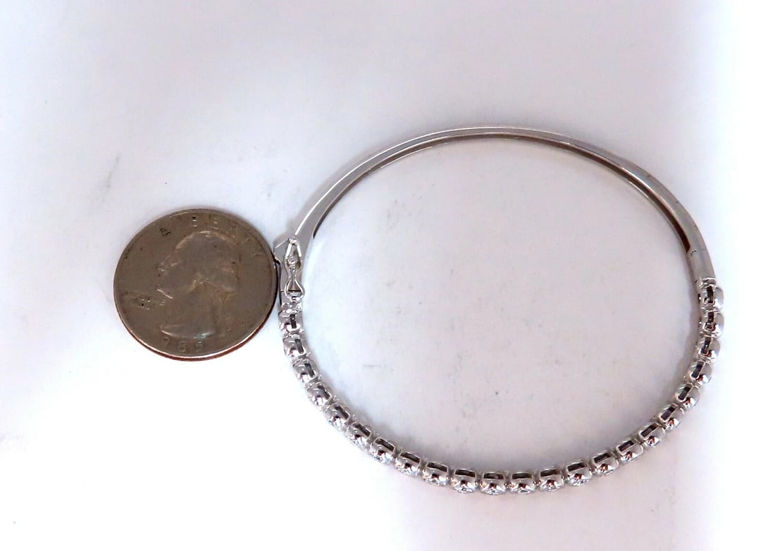 1.63ct Natural Round Diamonds Bezel Flush Set Bangle Bracelet 14 Karat** - 7