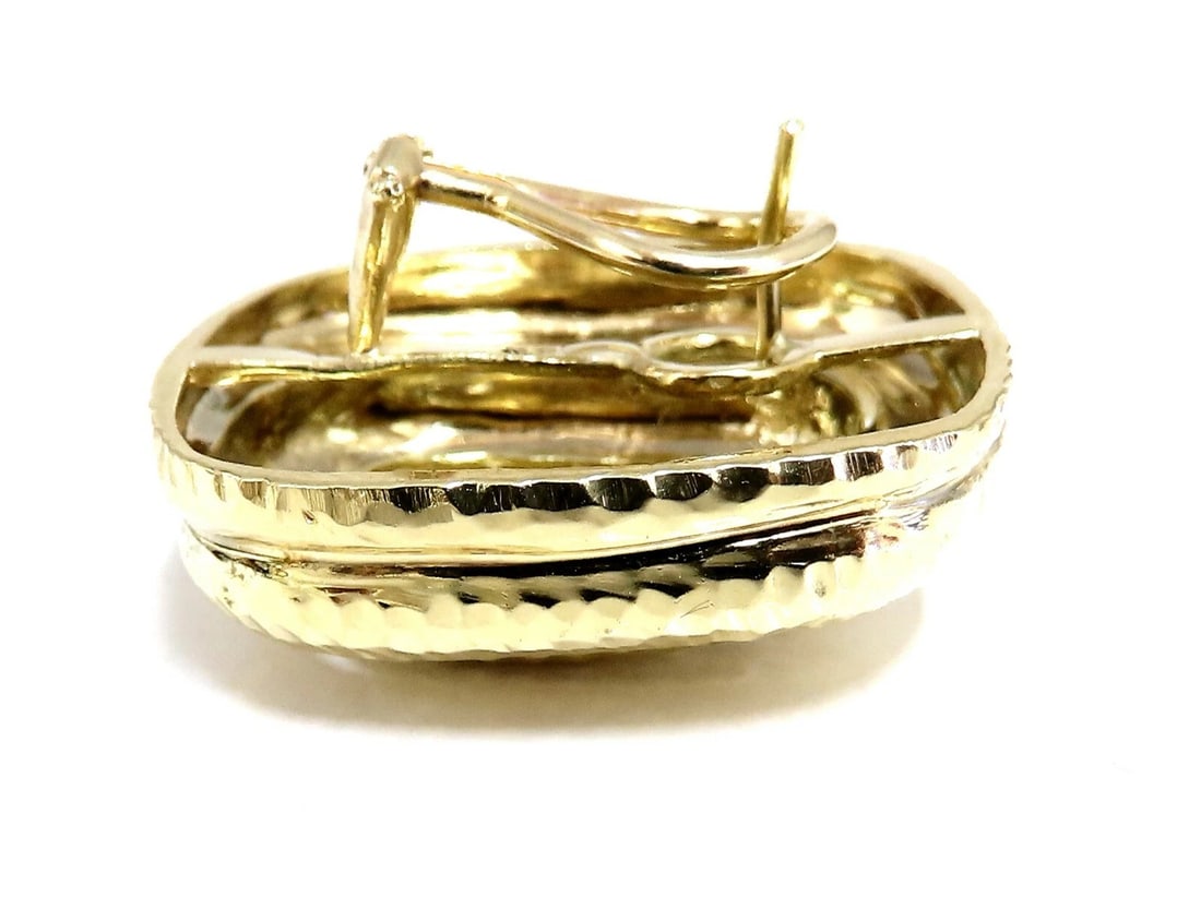 Aztec Inca South American Endless Maze Domed Hammered Rustic Earrings 18 Karat** - 3