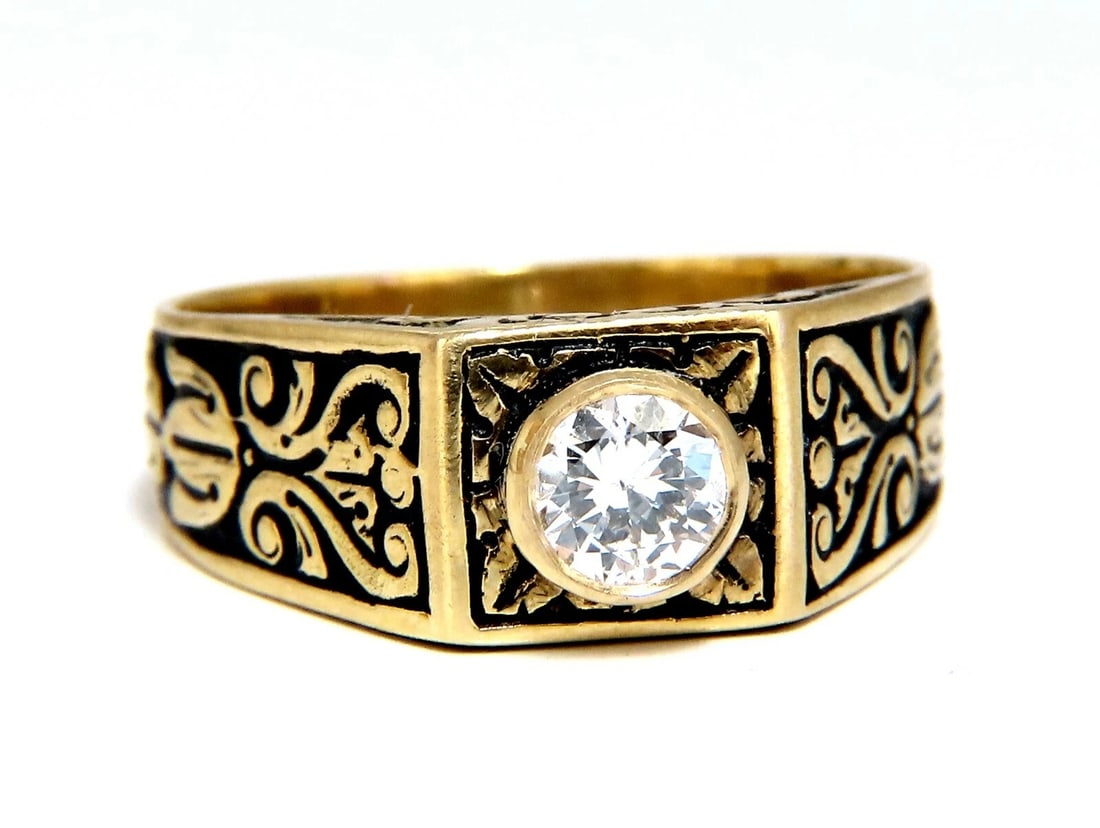 .40ct Vintage Victorian Natural Diamond Ring 18 Karat Raised Crest (1 of 6)